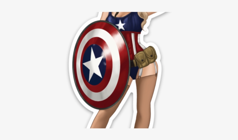 Pinup Captain America Sticker - Captain America Pin Up, transparent png download
