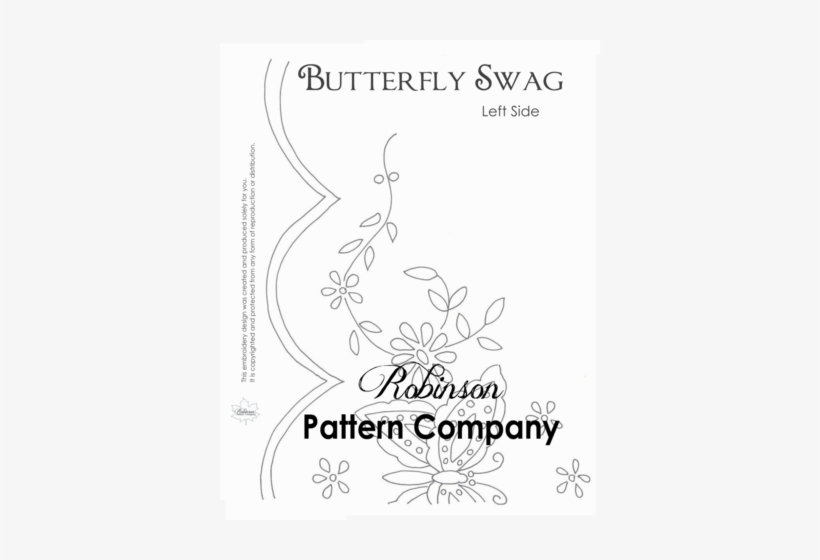 Butterfly Swag Hand Embroidery Pattern - Embroidery, transparent png download