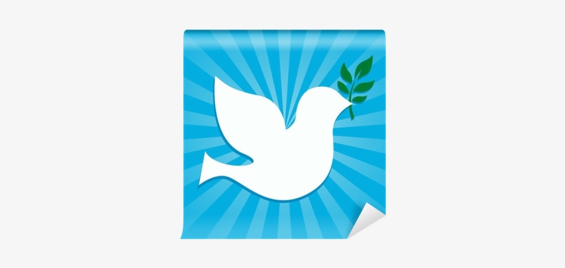 Dove Peace Symbol Holding An Olive Branch Wall Mural - Peace Day, transparent png download