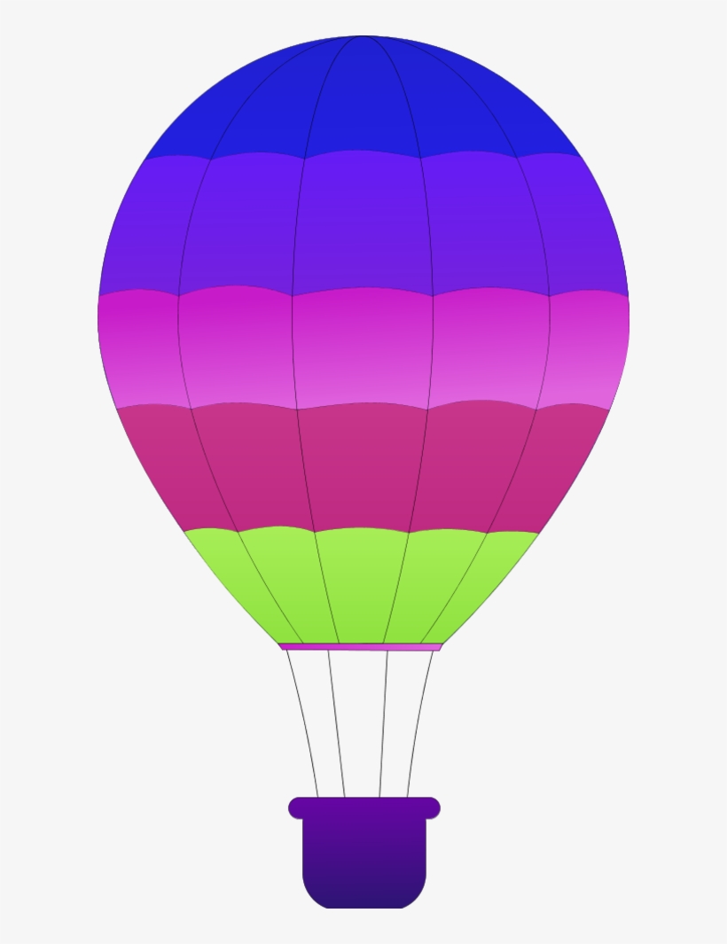 Horizontal Striped Hot Air Balloons - Hot Air Balloon Clip Art, transparent png download
