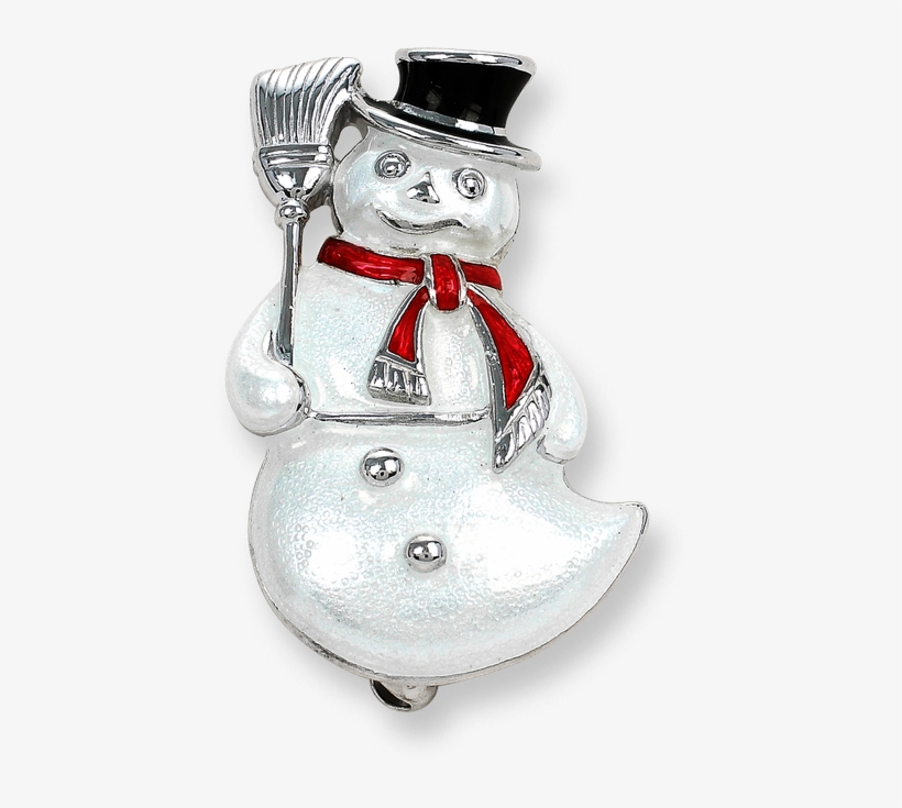 Nicole Barr Designs Sterling Silver Snowman Brooch-white - Silver, transparent png download