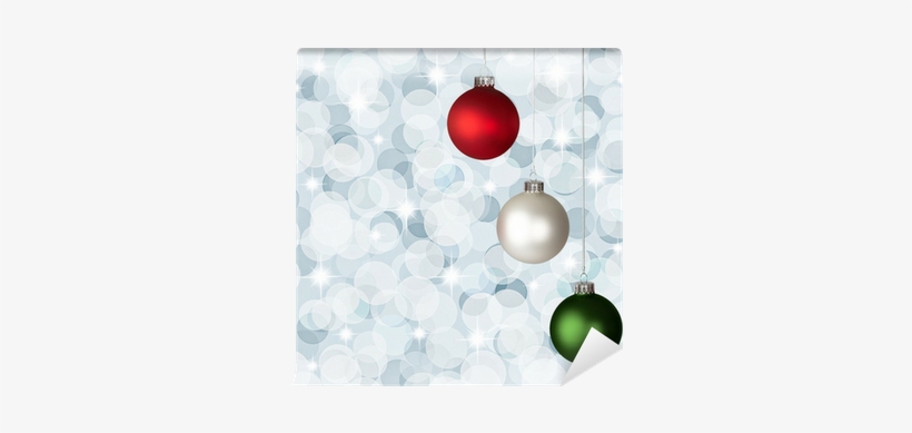 White, Red And Green Christmas Ornaments On Silver - Red White And Green Ornaments, transparent png download