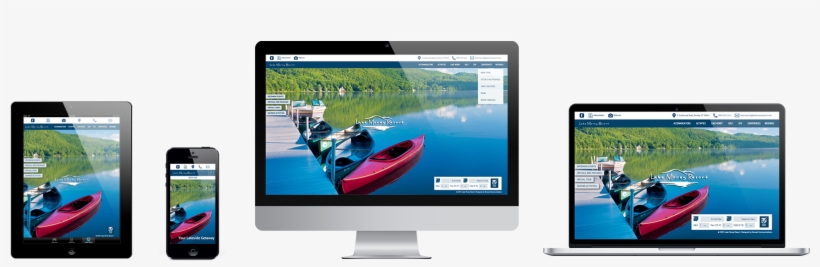 Ipad, Iphone, Imac, And Macbook Showing The Lake Morey - Macbook, transparent png download