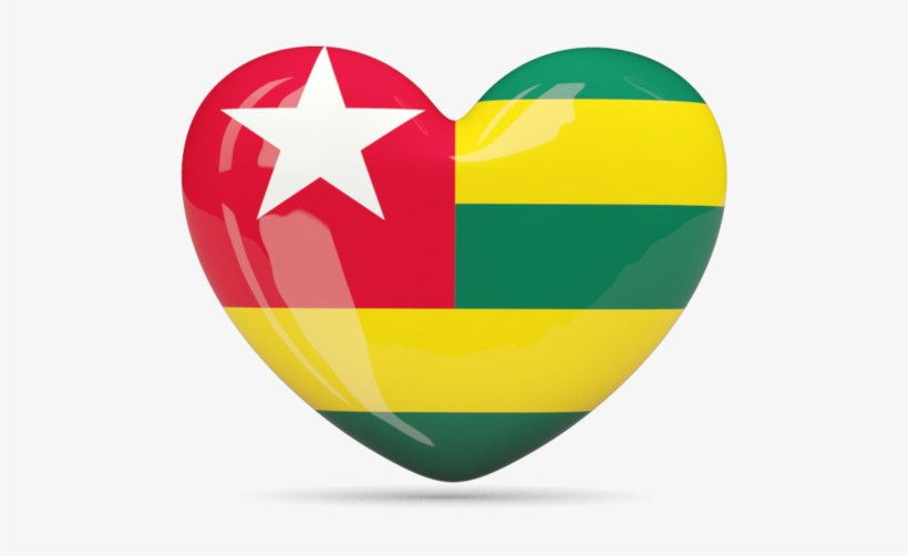 Togo - Togo Flag Heart Icon, transparent png download