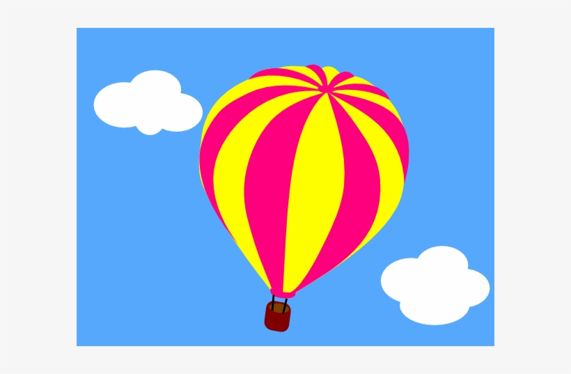 Hot Air Balloon In The Sky With Clouds Clip Art - Hot Air Balloon In The Sky Clipart, transparent png download