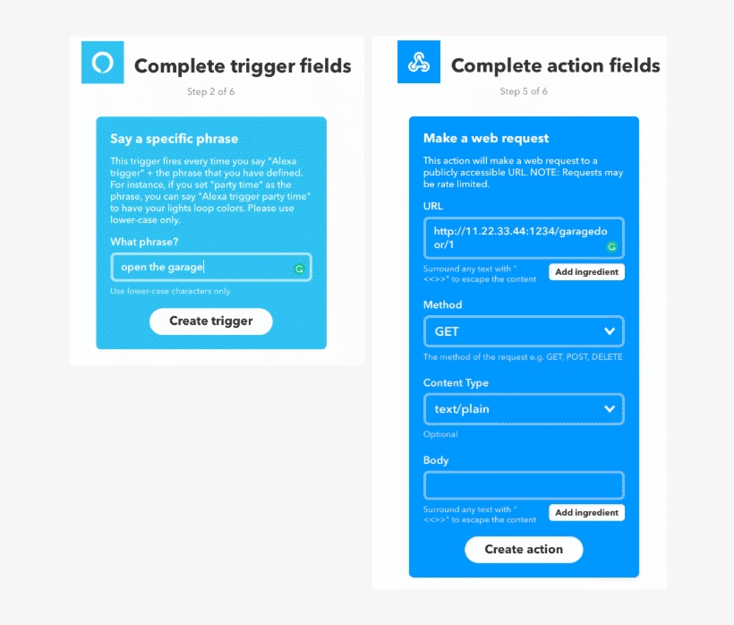 Ifttt Alexa And Webhook Applet - Garage Door, transparent png download