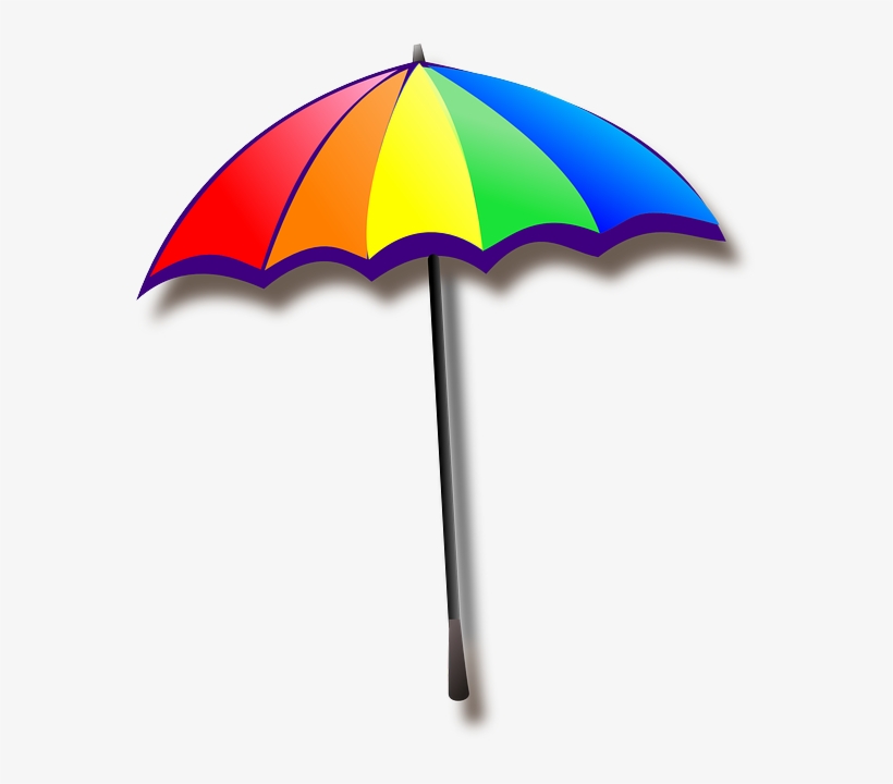 Rainbow Umbrella Clip Art - Rainbow Umbrella Clipart, transparent png download