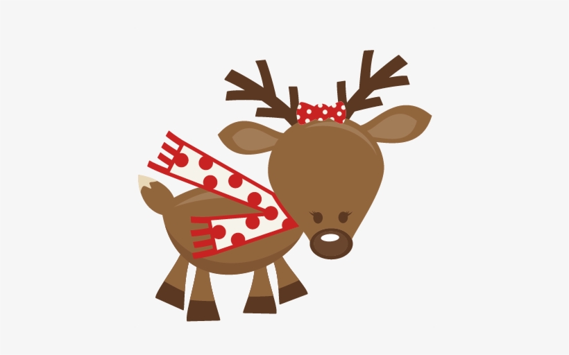 Cute Girl Reindeer Svg Cutting Files For Scrapbooking - Cute Christmas Pictures Png, transparent png download