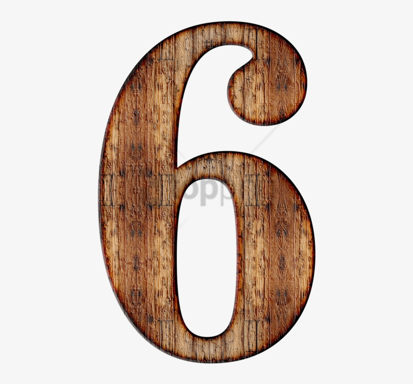 Wooden Number - Wooden Number 6 Png, transparent png download