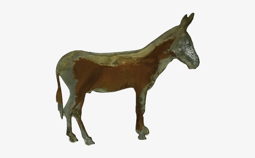 Rusty Metal Donkey Wall Art - Figuras De Animales Blanco Y Negro, transparent png download