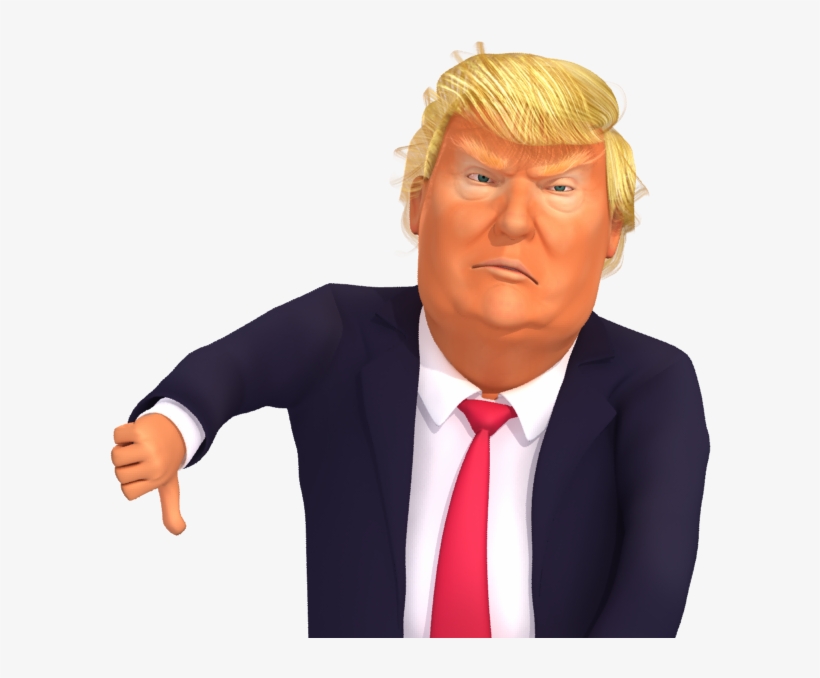 #trumpstickers Thumb Up Thumb Down Trump 3d Caricature - Thumb Signal, transparent png download