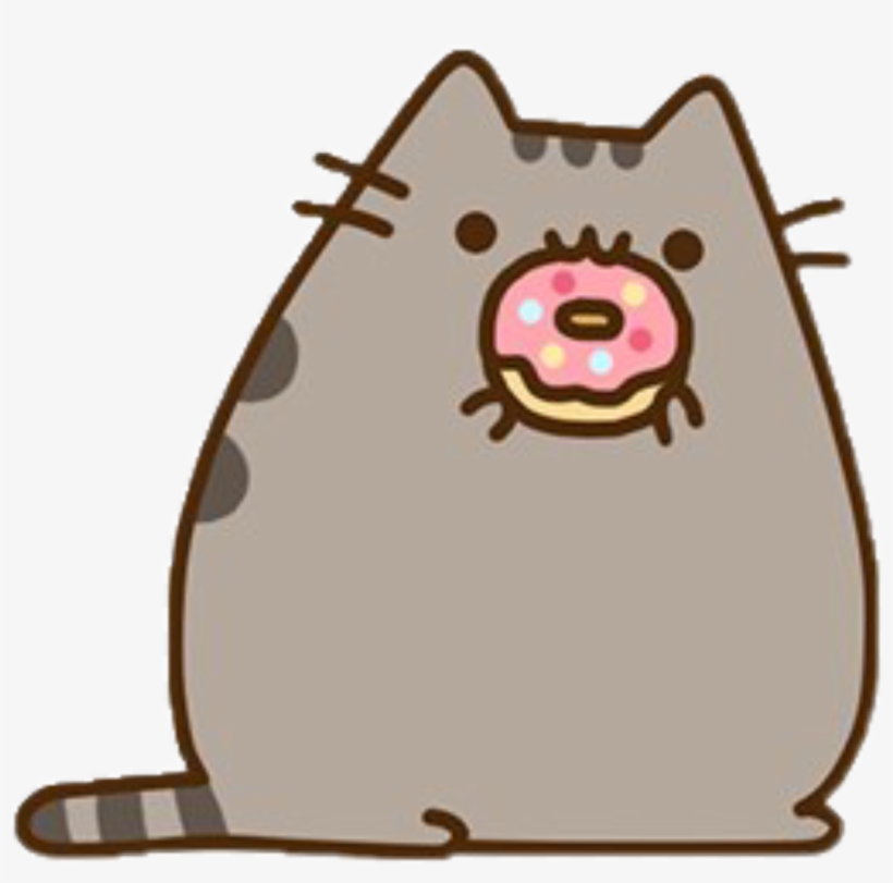 Pusheen Kitty Donut Ftestickers Png Pusheen Doughnut - Pusheen Donut Png, transparent png download