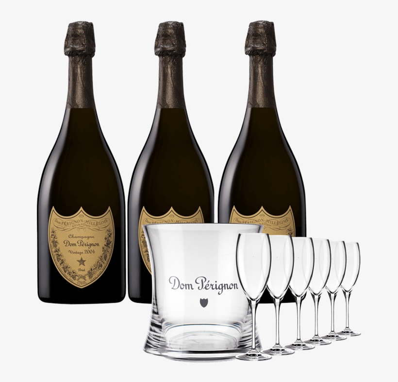 Dom Pérignon 2009 X 3 With Ice Bucket And 6 Flutes - Dom Perignon 2005 75cl, transparent png download
