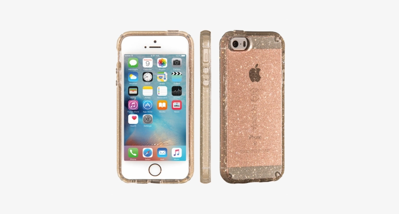 Speck Candyshell Glitter Cover For Iphone 5/5s/se - Speck Candyshell Case For Iphone 5s/se Gold & Clear, transparent png download