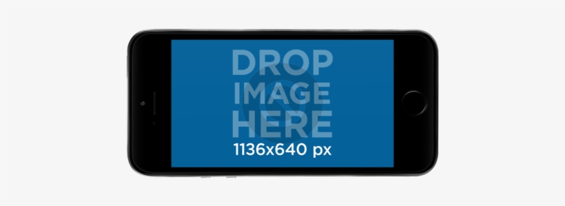 Black Iphone Se In Landscape Position Png Mockup - Iphone, transparent png download