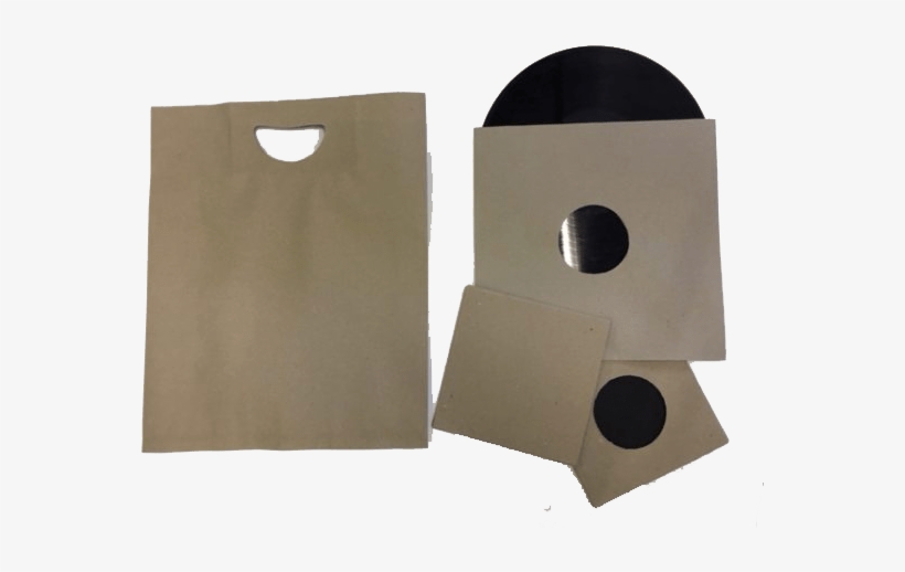 Record Carry Bag Recycled Brown Paper - Wood, transparent png download