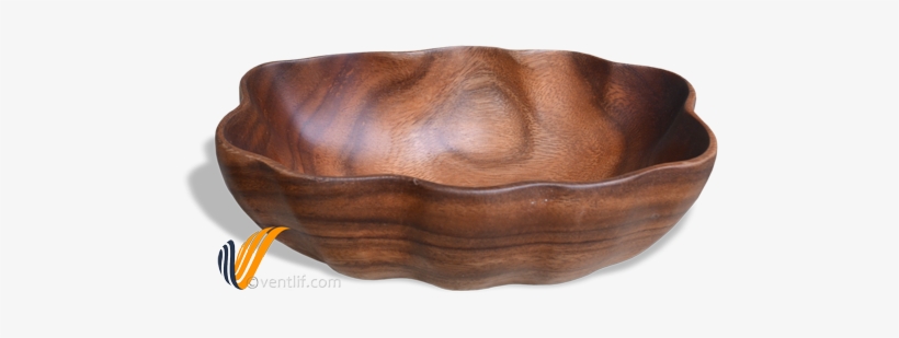 Oblong Leaf Design Salad Bowl Wood Carving - Godinger Salad Bowl, transparent png download
