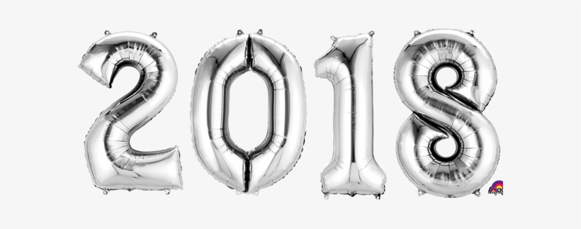 2018 Silver Balloon Bunch - Number Shaped Balloons 18, transparent png download