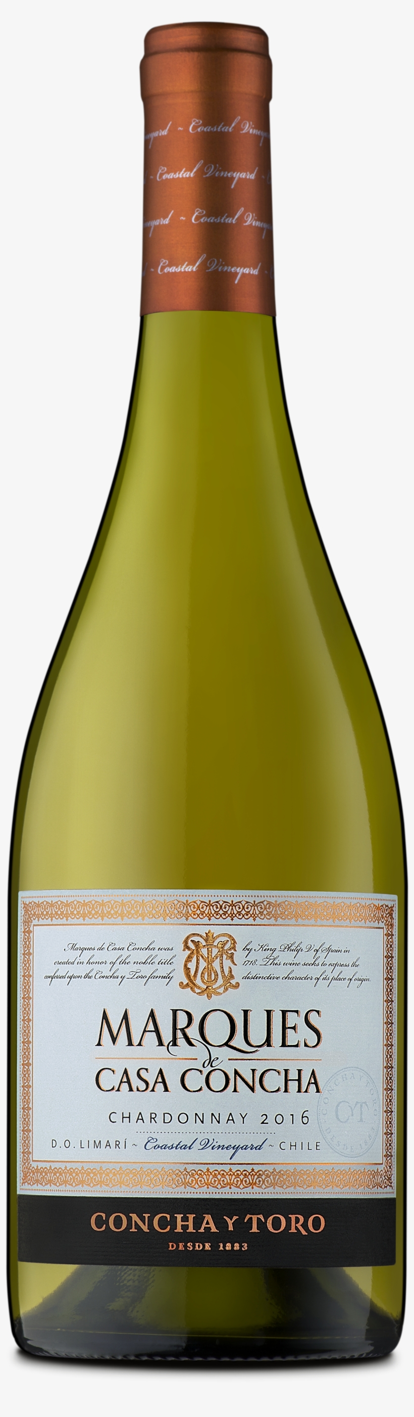 Marques De Casa Concha Chardonnay 750ml Bottle - Marques De Casa Concha Chardonnay 2016, transparent png download