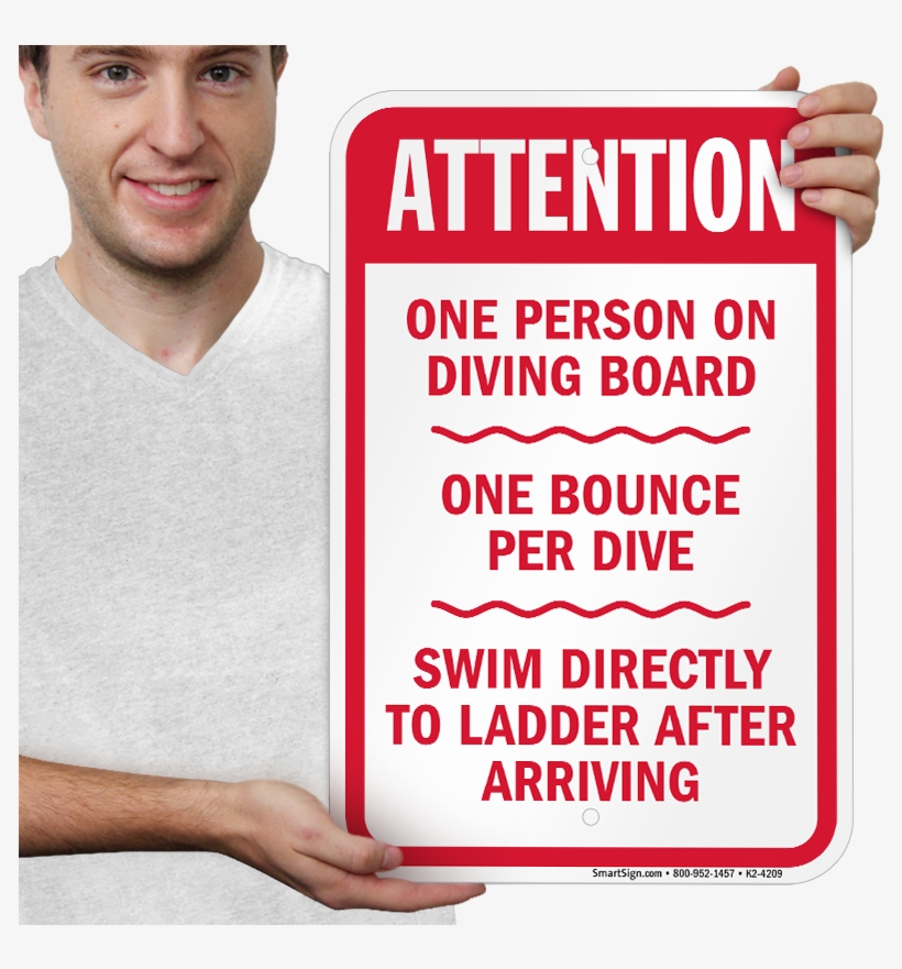 Attention One Person On Diving Board Signs - Attention Sign Board, transparent png download