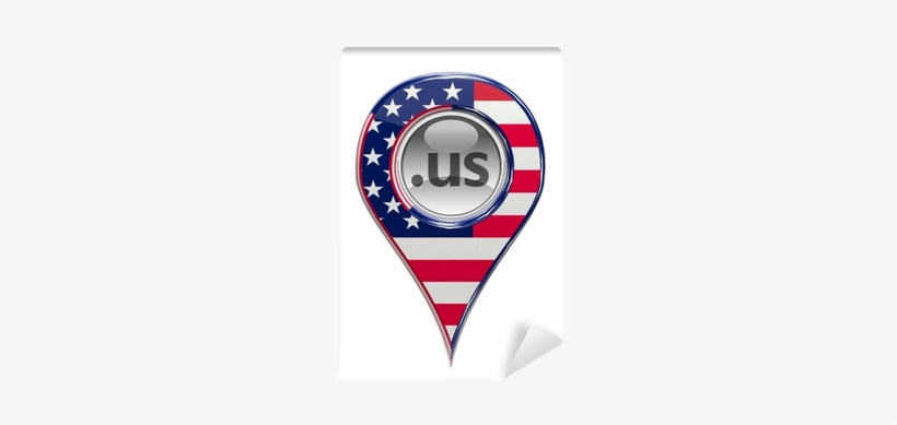 3d Pin Domain Marker With American Flag Isolated Wall - United States Of America, transparent png download