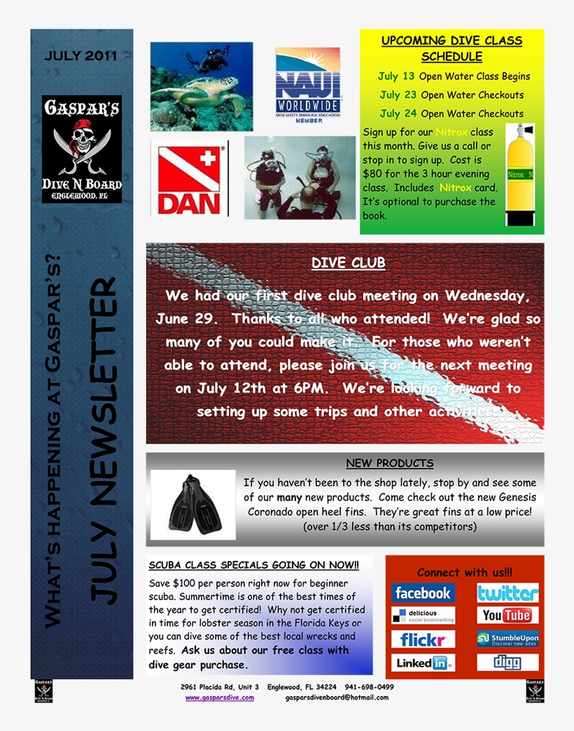 Dive Shop Newsletter For July - National Association Of Underwater Instructors, transparent png download