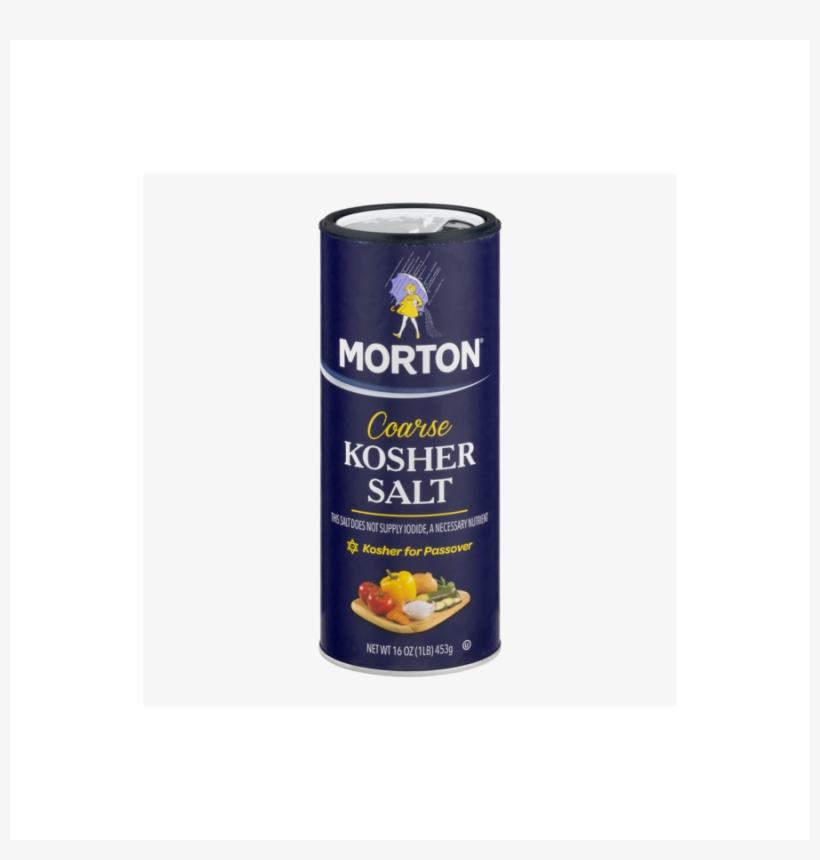 Morton Coarse Kosher Salt, 16 Oz - Morton Coarse Salt, Kosher - 16 Oz Canister, transparent png download