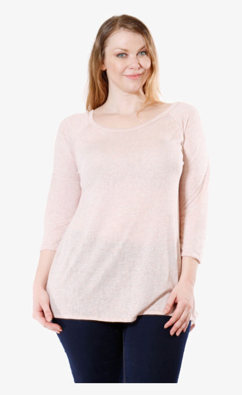Women's Peek A Boo Back Burnout Long Sleeve Top Made - Sweater, transparent png download
