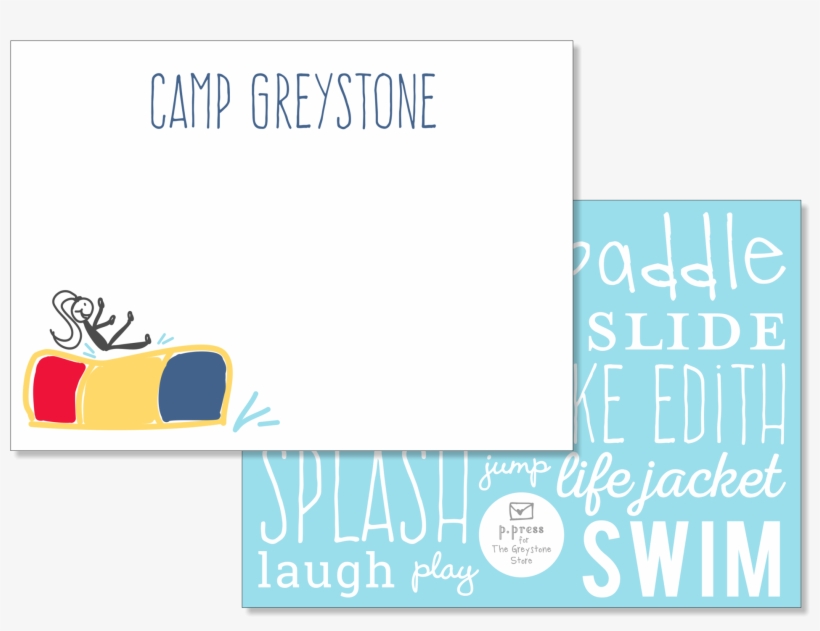 Picture Of Waterpark Flat Note Card Set - Musical Note, transparent png download