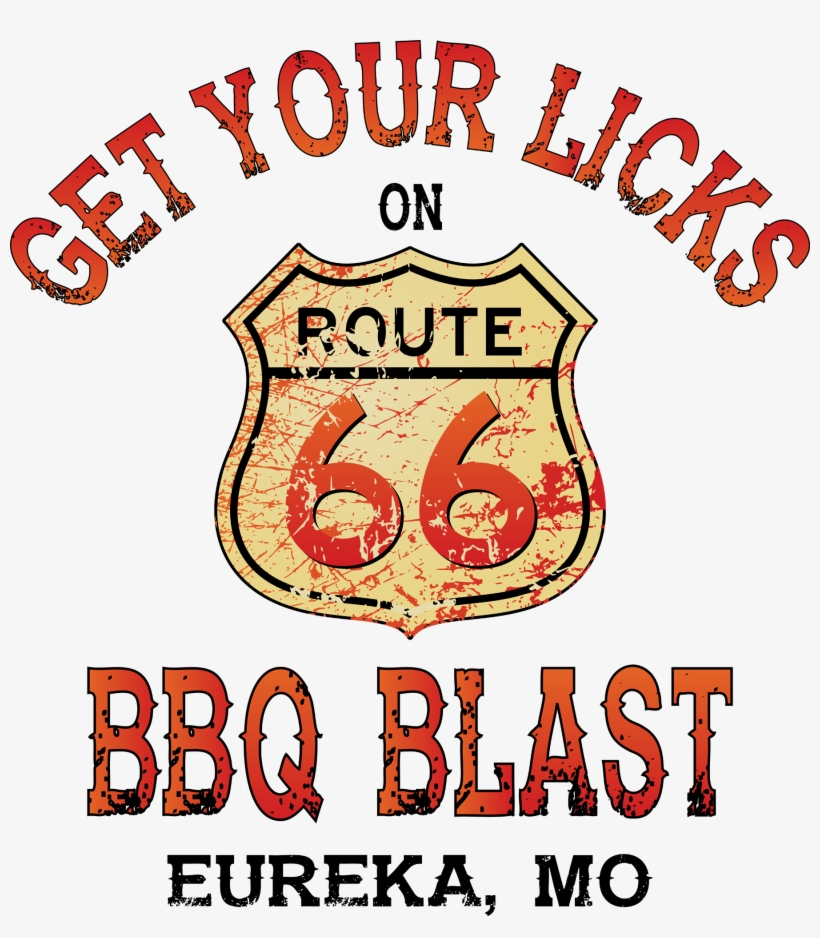 Route 66 Bbq Blast/guns & Hoses Bbq Showdown - Art Print: Old Rusty Route 66 Roadsign, 44x56in., transparent png download