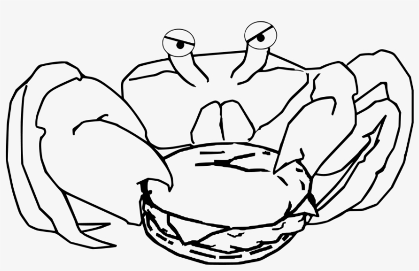 How To Set Use Crab With Burger Clipart - Clipart Burger Crab Black And White, transparent png download