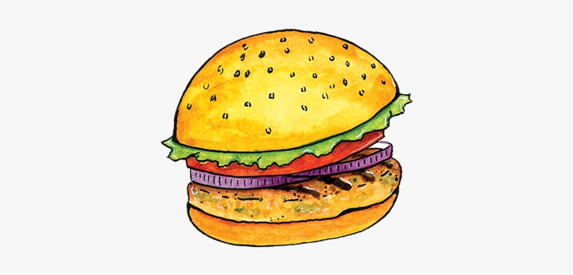 Burger Clipart Vegetable - Salmon Burger Clipart, transparent png download