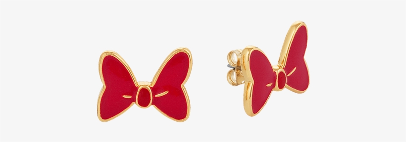 Minnie Mouse Red Enamel Gold Plated Stud Earrings - Minnie Mouse, transparent png download