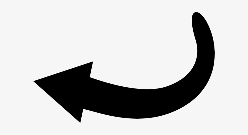 Black Curved Arrow Clip Art At Clker Com Vector Clip - Банан Силуэт, transparent png download