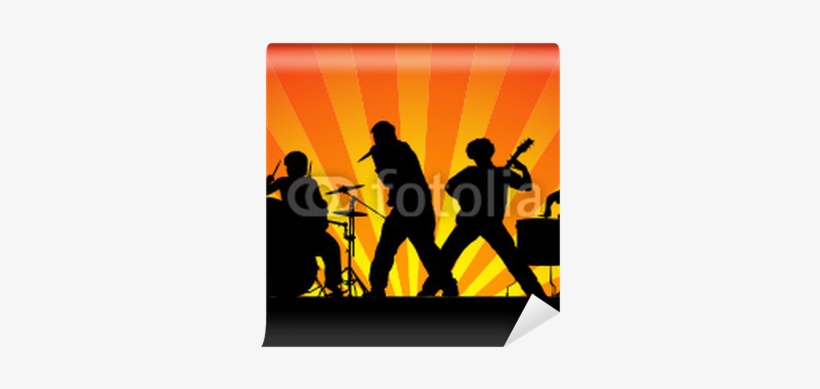 Silhouettes Of Six Musicians - Rock Band, transparent png download