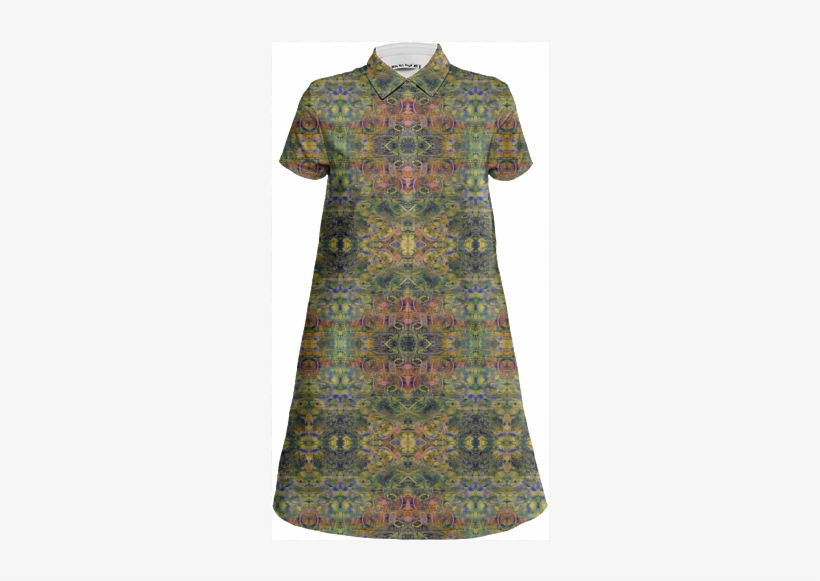 Dreamcatcher Spirit Gold Green Mini Shirt Dress $98 - Dress, transparent png download