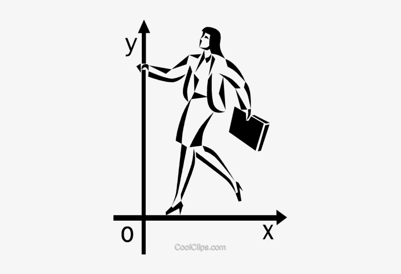 Woman Standing On The X And Y Axis Royalty Free Vector - Y Axis Clipart, transparent png download
