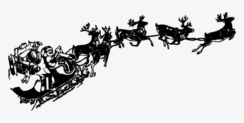 Medium Image - Santa On Sleigh Transparent, transparent png download