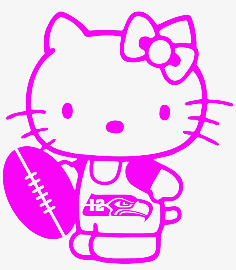 Seahawks Hello Kitty- Pink Only At Idecalsplus Stores - Hello Kitty For Colouring, transparent png download