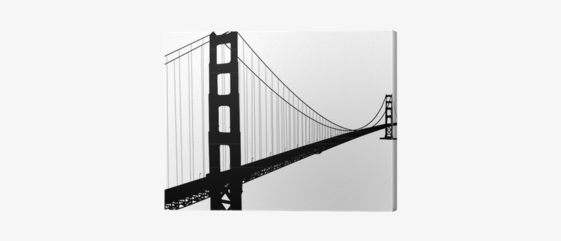 Silhouette Of Golden Gate Bridge Canvas Print • Pixers® - Golden Gate Bridge, transparent png download