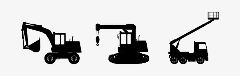 Silhouette Of Construction Equipment - Construction Equipment Silhouette, transparent png download