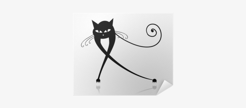 Black Cat Silhouette For Your Design Poster • Pixers® - Black Cat Silhouette, transparent png download