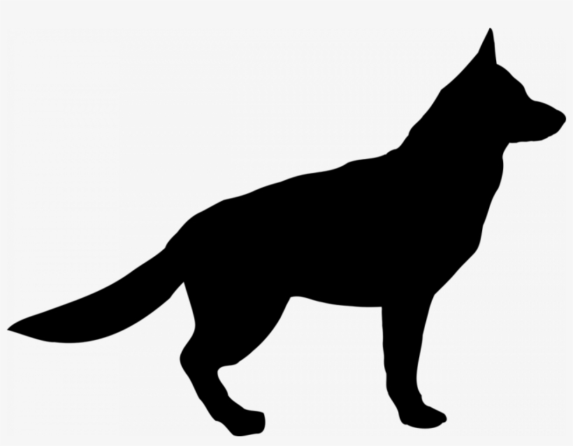This Silhouette Of A German Shepherd Shows Just One - German Shepherd Silhouette Png, transparent png download