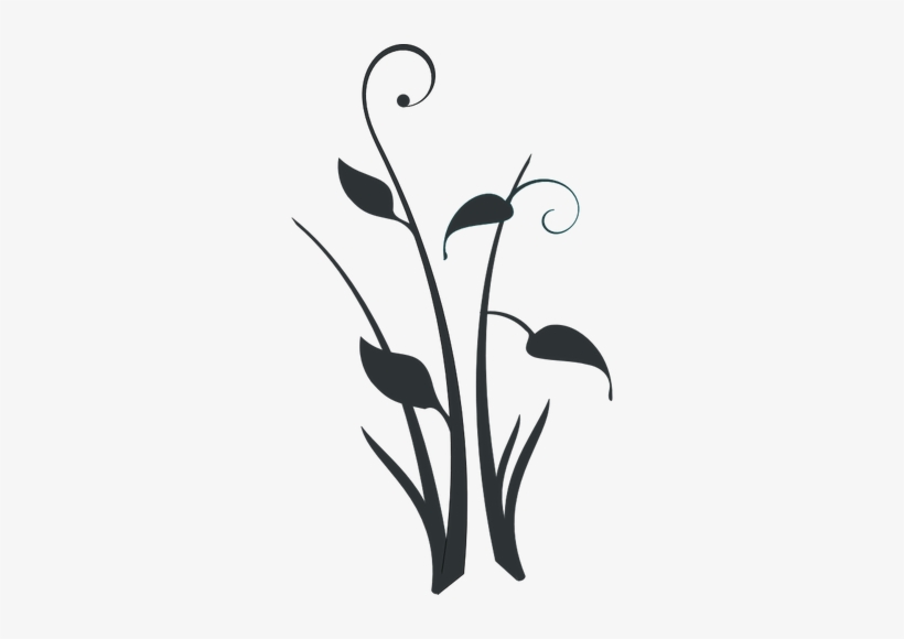 Flower Silhouette Clipart - Plants Clip Art Black And White, transparent png download