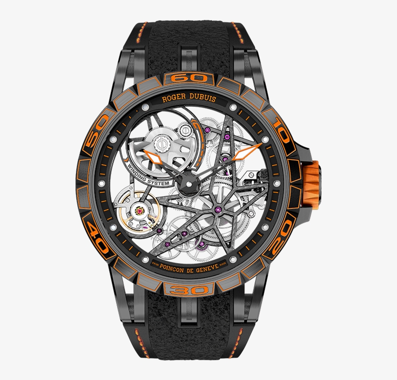 Excalibur Spider Pirelli - Roger Dubuis Excalibur Spider Pirelli Automatic Skeleton, transparent png download
