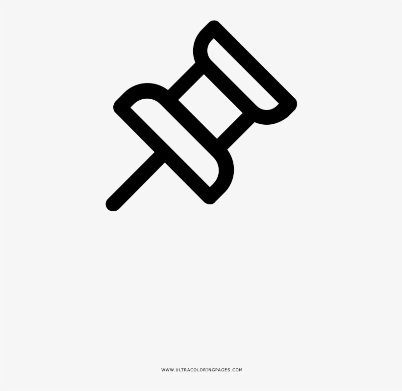 Thumb Tack Coloring Page - Icon, transparent png download