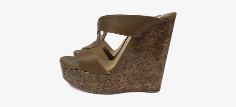Christian Louboutin Rotondodo Tan Wedges - Sandal, transparent png download