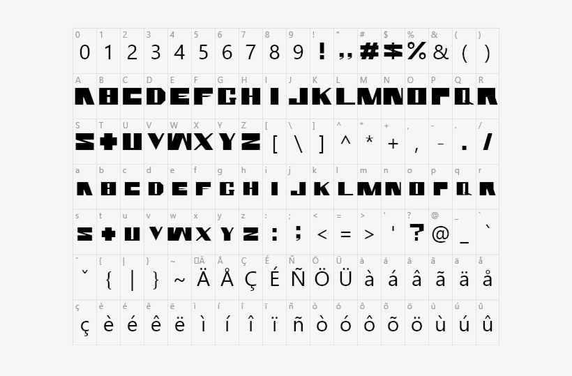 Example Rammstein Character Map - Aliens Font, transparent png download