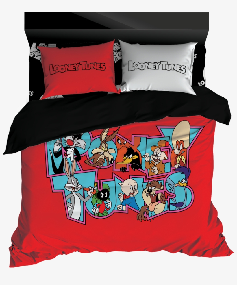 Looney Tunes Logo Red - Nightlife Dekbedovertrek Goodnight Black-200 X 200/220, transparent png download