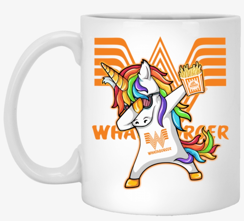 Unicorn Dabbing Whataburger Coffee Mugs - Should You Never Fight A Dinosaur, transparent png download